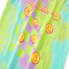 Beezizac Cotton Pajama for Girls Tie Dye Checker & Face Long Sleeve Set 2-Piece Cute PJ Sleepover Size 18 view 3
