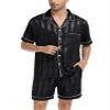 SWOMOG Men Satin Silk Pajamas Sets Short Sleeve Sleepwear Button-Down PJs Sets Two-Pieces Loungewear with Pockets view 1