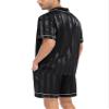 SWOMOG Men Satin Silk Pajamas Sets Short Sleeve Sleepwear Button-Down PJs Sets Two-Pieces Loungewear with Pockets view 3