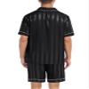 SWOMOG Men Satin Silk Pajamas Sets Short Sleeve Sleepwear Button-Down PJs Sets Two-Pieces Loungewear with Pockets view 4