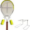 YAOSHER Tennis Racket Holder, Wall Mounted Metal Tennis Racket Holder For Heavy-Duty Steel Hanging Tennis Paddle Badminton Racket Holder Holds 6 Balls 4 Racquets Colour Of White, WZ2486 view 1