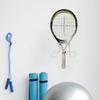 YAOSHER Tennis Racket Holder, Wall Mounted Metal Tennis Racket Holder For Heavy-Duty Steel Hanging Tennis Paddle Badminton Racket Holder Holds 6 Balls 4 Racquets Colour Of White, WZ2486 view 3