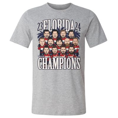 500 LEVEL Florida Panthers 2024 Stanley Cup Champions Shirt (Heather Gray, XX-Large)