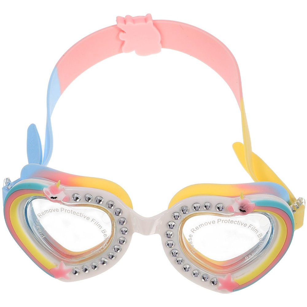 Mipcase Adjustable Kids Swimming Goggles Heart Shaped Goggles for Children Anti- Durable Kids Swim Eyewear Cartoon Design