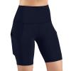 Rkwins Biker Shorts Women with Pockets Tummy Control Workout Yoga Shorts High Waisted Plus Size Athletic Shorts Gym Leggings, Large, Navy Navy view 1