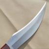 NineFit Basics Karambit Knife, Handmade Carbon Steel Hunting Knife with wood Handle, Camping Sharp knife with Leather Sheath., Silver view 2