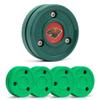 Green Biscuit 4-Pack Snipe New 2.0 Off Ice Hockey Pucks with 1 NHL Puck, Street Hockey Puck for Stickhandling and Shooting Practices - Official (Minnesota Wild) view 1
