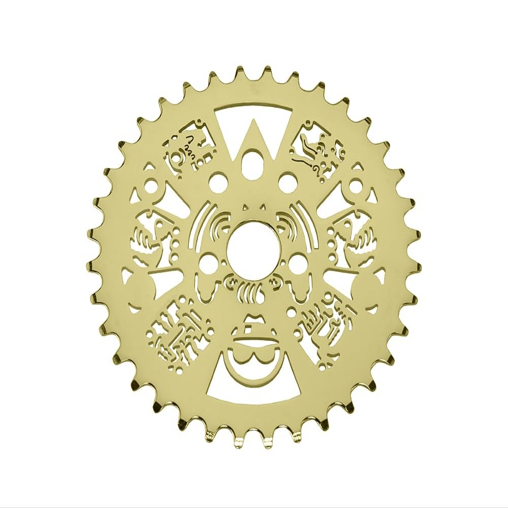 Lowrider Bike Aztec Steel Chainring 1/2 X 1/8 36t Gold.Bike Parts.Bicycle Parts