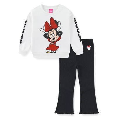 Disney Minnie Mouse Girls Sweatshirt and Flared Legging Pants Set for Infant to Toddlers