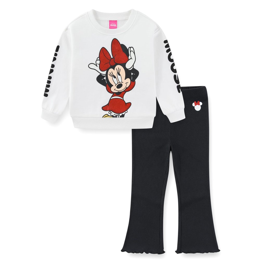 Disney Minnie Mouse Girls Sweatshirt and Flared Legging Pants Set for Infant to Toddlers