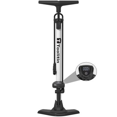 TOOLITIN Bike Pump with Precision Digital Pressure Gauge,Floor Bicycle Tire Pump Compatible with Presta and Schrader Valve, Air Pump for Bicycle, Balls, Scooter, etc.