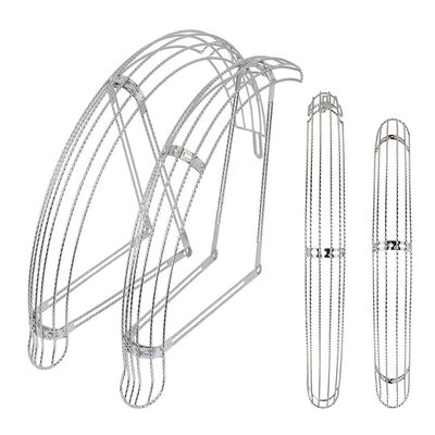 Lowrider Bike 20 Flared Twisted Adjustable Fender W/4 Braces Set Chrome.Bike Parts.Bicycle Parts