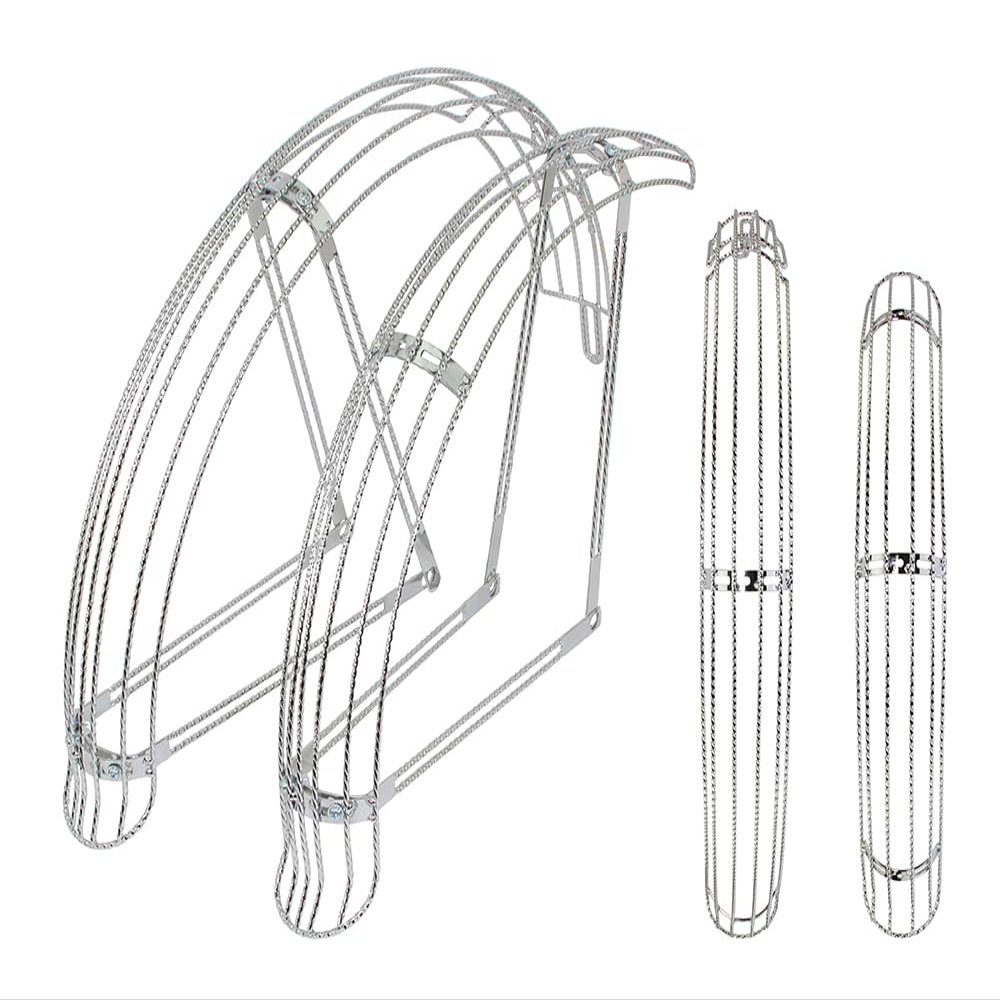Lowrider Bike 20 Flared Twisted Adjustable Fender W/4 Braces Set Chrome.Bike Parts.Bicycle Parts