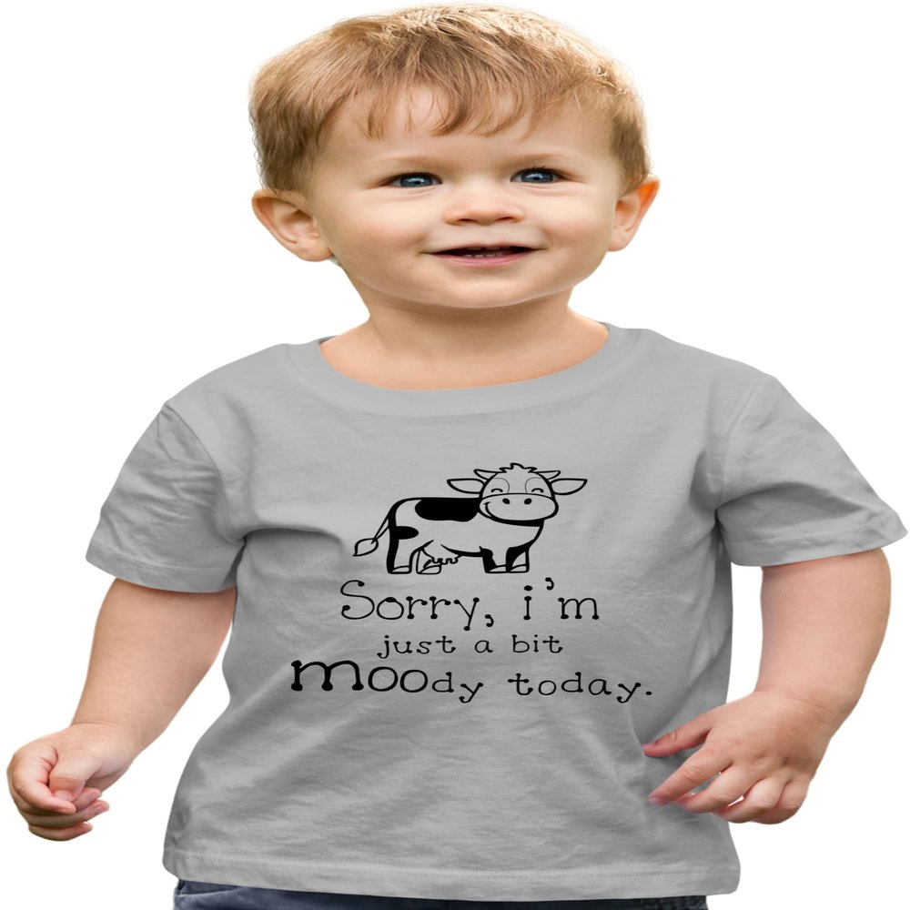 5T Oxford Toddler I'm Just A Bit Moody Today Funny Cow Toddler T-Shirt