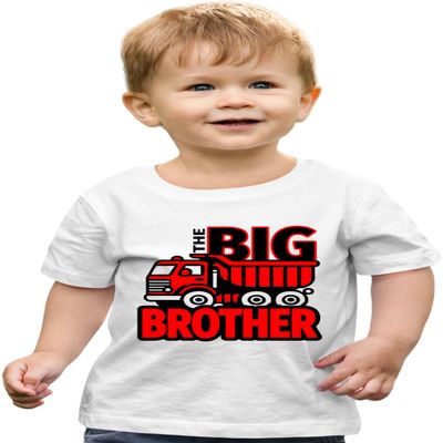 2T White Toddler Big Brother Red Dump Truck Toddler T-Shirt