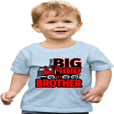 4T Light Blue Toddler Big Brother Red Dump Truck Toddler T-Shirt