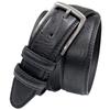 Men's Leather Belts Faux Vegan Leather Belt Classic Work Business Dress Belt (Double stitched - Black, 34) view 1