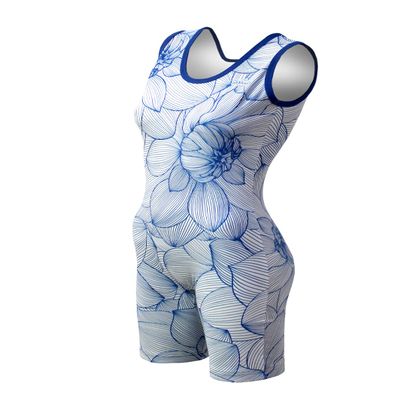 Matman USA The Blossoms Women's Wrestling Singlet (Royal/White, 3X-Small)