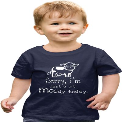 4T Navy Toddler I'm Just A Bit Moody Today Funny Cow Toddler T-Shirt
