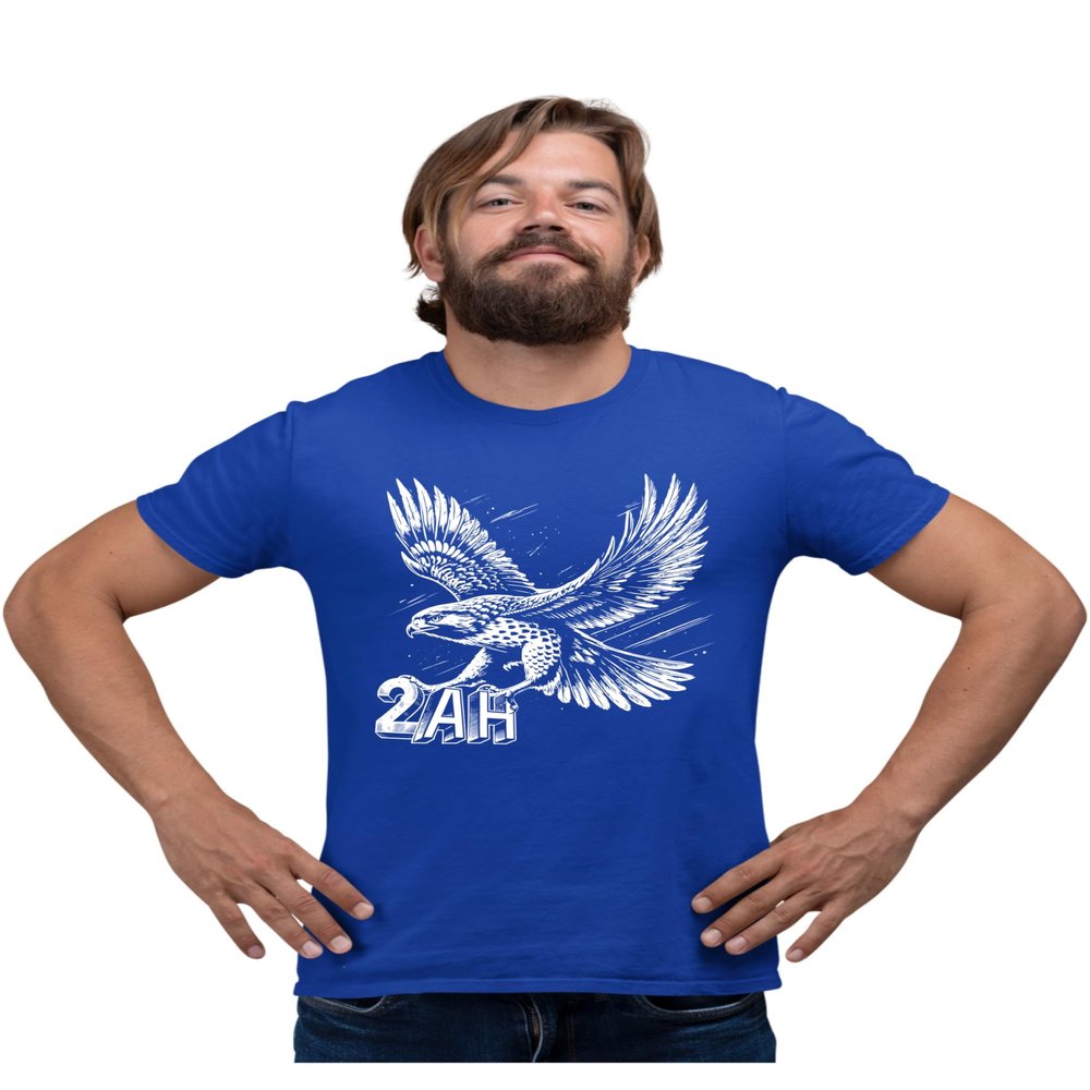 5X-Large Royal Mens Hawk with 2-AH in Talons T-Shirt