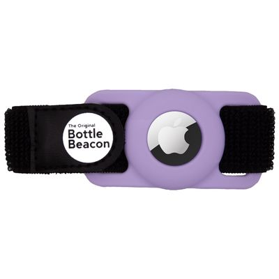 Bottle Beacon Water Bottle Tracker Strap Compatible with Apple AirTag, Fits Owala, Stanley, Hydro Flask, Yeti & Nalgene Bottles (Lavender)