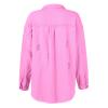 NineFit Basics Oversized Jean Jacket For Women,2024 Trendy Classic Lapel Button Up Frayed Hem Shacket,Casual Loose Long Sleeve Denim Jacket Boyfriend Distresse Ripped Trucker Coats(B-Pink,M), Medium view 4