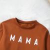ZAXARRA Mommy and Me Matching Outfits Long Sleeve Crewneck Pullover Tops Mama Sweatshirt Mama and Mini Clothes (Brown Pumpkin,Mom,XX-Large) view 4