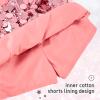 Miipat Girls Sequin Skirt Sparkly Toddler Kids Mini Glitter Skirt Elastic Waist Party Pencil Skirt(Rosepink,5-6Years) view 4