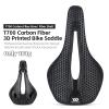WOTAO 3D Printed Carbon Fibre Bike Saddle 3D Printed Carbon Fibre Bike Saddle Light Weight Comfort Breathable BikeSeat Shock Absorption AntiSlip Cycle Cushion, Black view 2