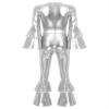 Hedmy Womens Adult 70s Disco Costume Shiny Foxy Lady Disco Retro Jumpsuit Romper Hippie Club Dancing Silver 3X-Large view 4