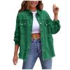 NineFit Basics Oversized Jean Jacket For Women,2024 Trendy Classic Lapel Button Up Frayed Hem Shacket,Casual Loose Long Sleeve Denim Jacket Boyfriend Distresse Ripped Trucker Coats(B-Dark Green,2XL) view 1