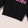 ZAXARRA Mommy and Me Matching Outfits Long Sleeve Crewneck Pullover Tops Mama Sweatshirt Mama and Mini Clothes (Bestie & Black,Baby,6-12 Months) view 2
