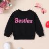 ZAXARRA Mommy and Me Matching Outfits Long Sleeve Crewneck Pullover Tops Mama Sweatshirt Mama and Mini Clothes (Bestie & Black,Baby,6-12 Months) view 3
