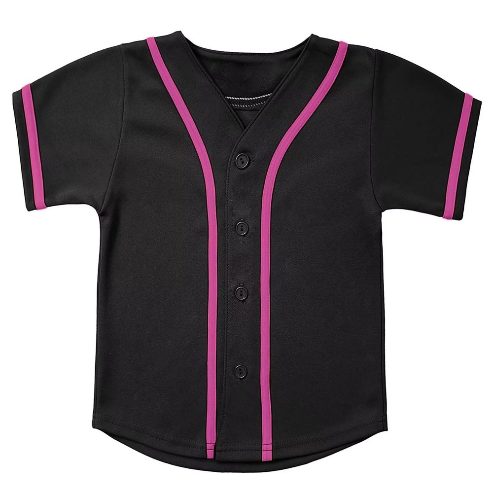babyhealthy Kids Baseball Jersey Button Down Hip Hop Personalized Sport T Shirts Tops for Boys White