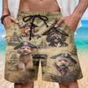 Poodle Mens Swim Trunks - Pirate Hawaiian Mens Shorts - Dog Summer Drawstring Beachwear Shorts Series 89 Size L view 2