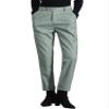 Allegra K Straight Pants for Women Baggy Casual Button Down High Waist Cropped Pants with Pockets Medium Green view 1