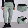 Allegra K Straight Pants for Women Baggy Casual Button Down High Waist Cropped Pants with Pockets Medium Green view 2