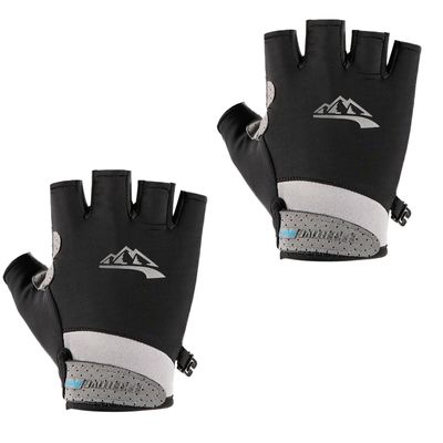 Psdndeww Half Finger Fishings Glove Quick Drying Breathable Sports Glove Highly Elastics Cycling Glove for Kayaking Hikings, Black-M