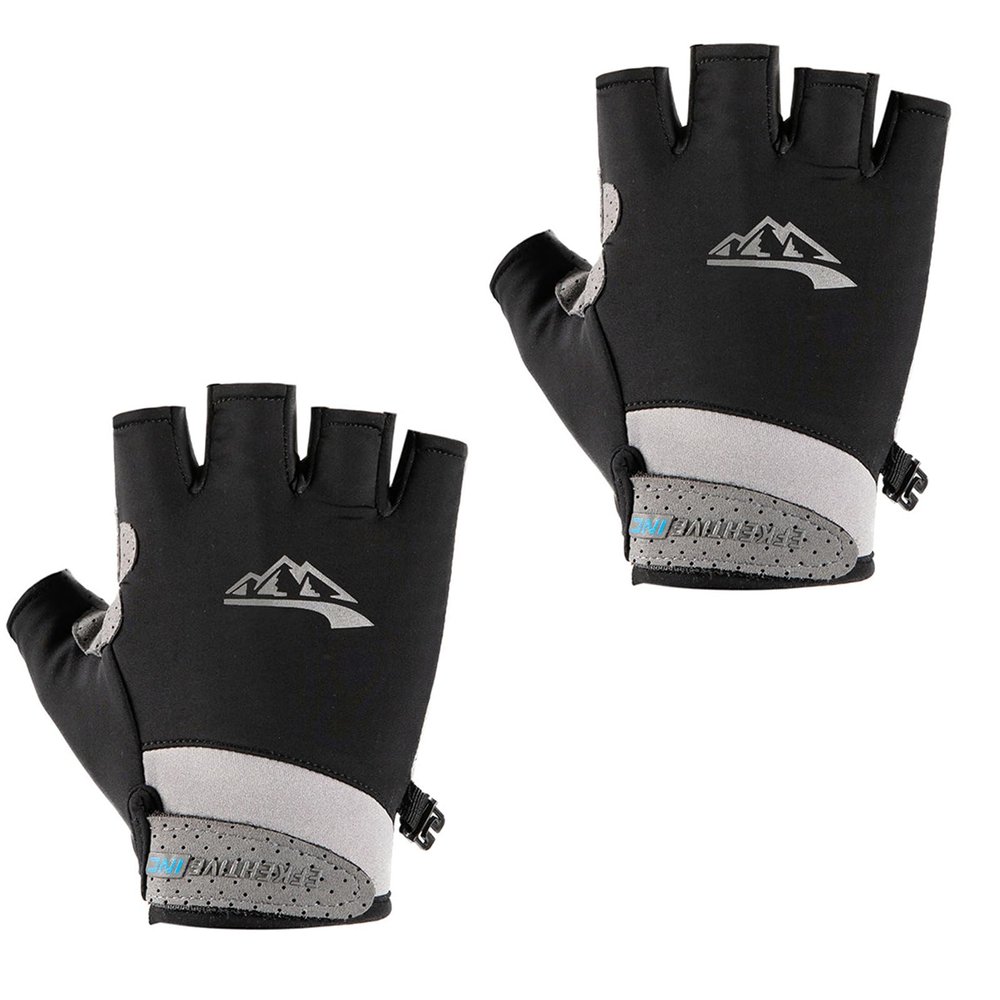 Psdndeww Half Finger Fishings Glove Quick Drying Breathable Sports Glove Highly Elastics Cycling Glove for Kayaking Hikings, Black-M