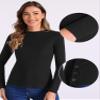 Allegra K Basic Knit Sweater for Women's Stretch Long Sleeve Crew Neck Casual Sweater Tops Medium Black view 2