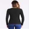 Allegra K Basic Knit Sweater for Women's Stretch Long Sleeve Crew Neck Casual Sweater Tops Medium Black view 3
