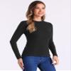Allegra K Basic Knit Sweater for Women's Stretch Long Sleeve Crew Neck Casual Sweater Tops Medium Black view 4