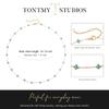 TONTMY STUDIOS Gold Turquoise Necklace Bracelets for Women Dainty Simple Beaded Choker Necklace Bracelet Turquoise Jewelry Set view 2
