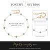 TONTMY STUDIOS Gold Turquoise Necklace Bracelets for Women Dainty Simple Beaded Choker Necklace Bracelet Turquoise Jewelry Set view 3
