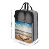 YHEGBFD Travel Shoe Bag,Heart Shape Romantic Beach Print Shoe Pouch,outdoor Zippered Carrier Shoe Bags,mens Womens Shoe Tote Bag, style view 2