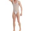 JEsilunmaMY Mens Sequin Lace Sheer Shapewear Stretch Sleeveless Bodysuit Body Shaper Slimming See Through Glitter Underwear (White-3PC,Medium) view 3