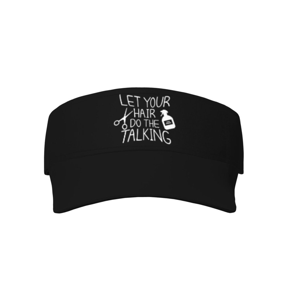 Hairdresser Hairstylist Sport Sun Visor Hats Adjustable Empty Top Baseball Cap Black