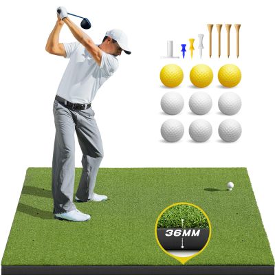 Bltend Golf Mat 36mm Thickened: 5x4ft Heavy-Duty Golf Hitting Mats Practice Outdoor/Indoor, Elite Artificial Turf Matt Training Aid for Backyard/Garage/Driving Range/Simulators, Ideal Gifts for Men