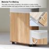 AMUFJJ Made of Bamboo Yoga Mat Storage Bin, Easy to Move Home Gym Storage Rack with Handles/4 Wheels for Foam Roller Badminton Racket Toys Clothes, Fitness Mats Hamper(B) view 4
