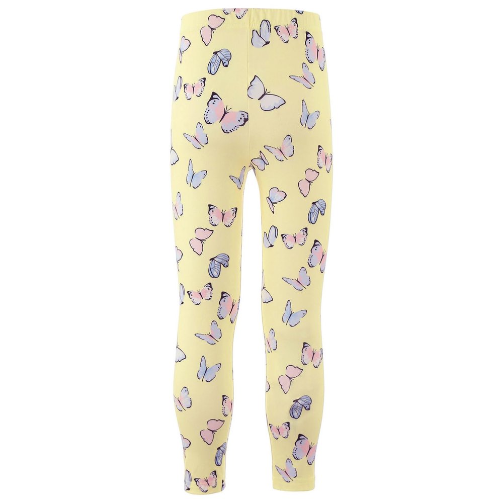 iiniim Girls Printed Leggings Stretchy Yoga Dance Pants Slim Tights for Toddler Kids Yellow 5-6 Years